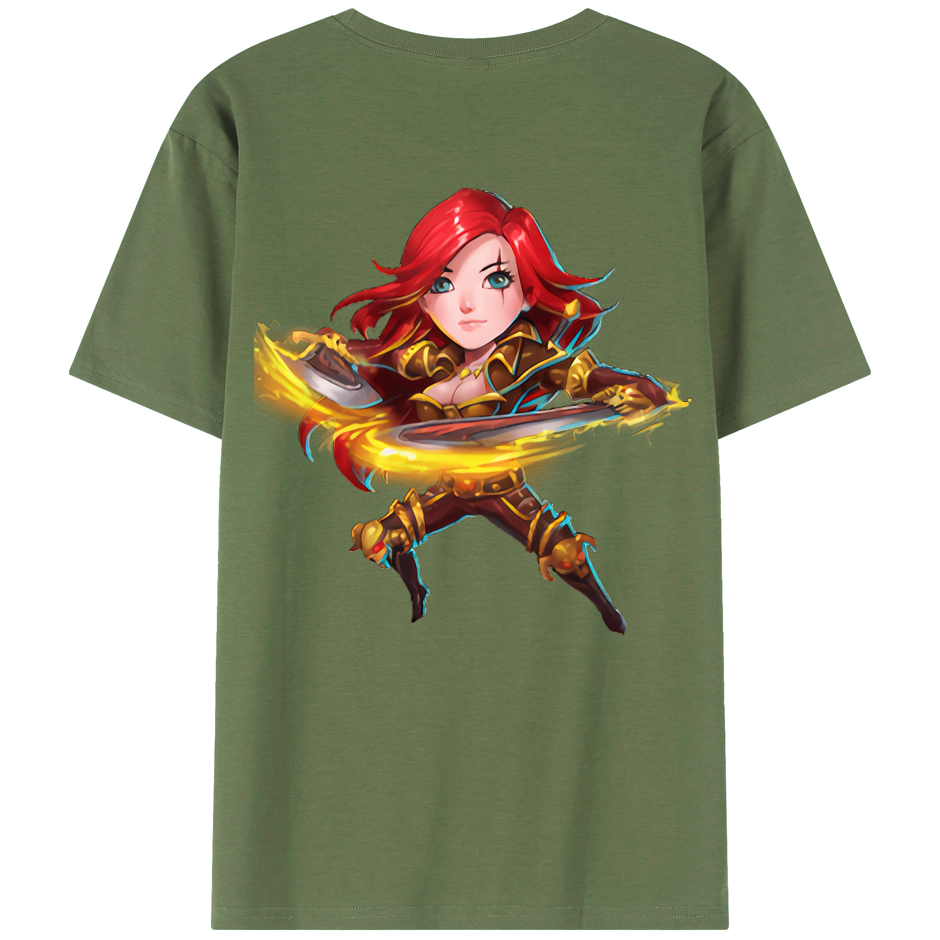（画像用） リーグ・オブ・レジェンド League of Legends LOL 綿100％ メンズ半袖Tシャツ（バックプリント） 通気性